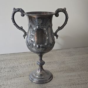 Elegant Silver Trophy Cup Vase